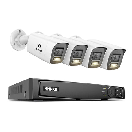 ANNKE 8CH 4K Outdoor CCTV Security System, 4 Bullet Cameras, AI Human & Vehicle Detection, Two-Way Audio