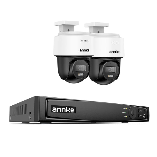 ANNKE 8CH 4K Outdoor CCTV Security System, 2 PTZ Cameras, AI Human & Vehicle Detection, Two-Way Audio