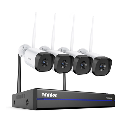 ANNKE Wireless Security System: 16CH NVR + 5MP Bullets, Two-Way Audio, Alexa Compatible, Motion Alert, IP66