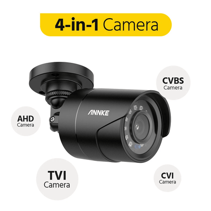 ANNKE 4x 1080P HD Bullet Security Cameras, 20m IR Night Vision, Digital WDR & 3D DNR, IP66 - Black