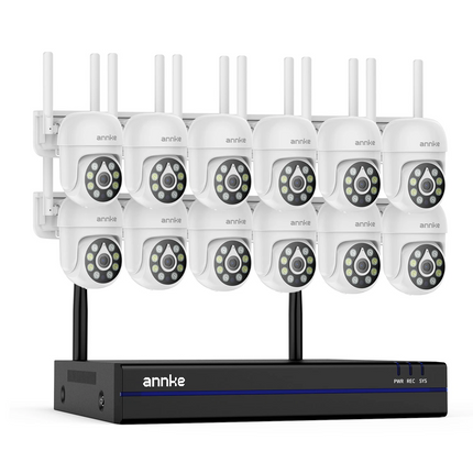 ANNKE Wireless Security System: 16CH NVR + 5MP Pan & Tilt, Two-Way Talk, Color Night Vision, IP66