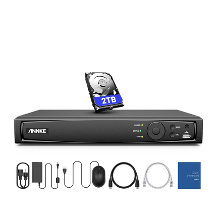 Annke 2TB 8-Channel NVR 12MP PoE H.265+ Network Video Recorder