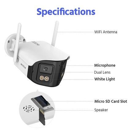 ANNKE 4x 4MP Wireless Dual Lens Security Cameras, Smart Light, Motion Detection, Alexa Compatible, IP66