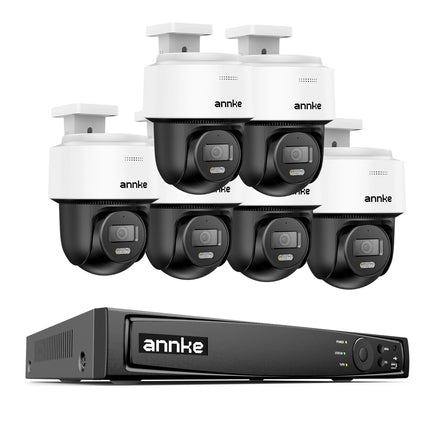 ANNKE 8CH 4K Outdoor CCTV Security System, 6 PTZ Cameras, AI Human & Vehicle Detection, Two-Way Audio