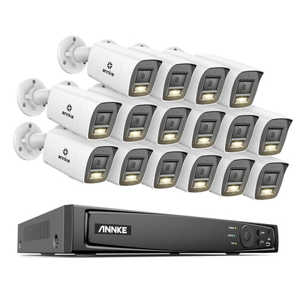 ANNKE 16CH 4K Outdoor CCTV Security System, 16 Bullet Cameras, AI Human & Vehicle Detection, Two-Way Audio
