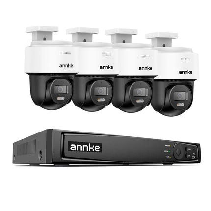 ANNKE 8CH 4K Outdoor CCTV Security System, 4 PTZ Cameras, AI Human & Vehicle Detection, Two-Way Audio