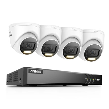 ANNKE 4K Ultra HD Security Camera System with 4 Turret Cameras, AI Human & Vehicle Detection, Smart Dual-Light Night Vision DVR Kit