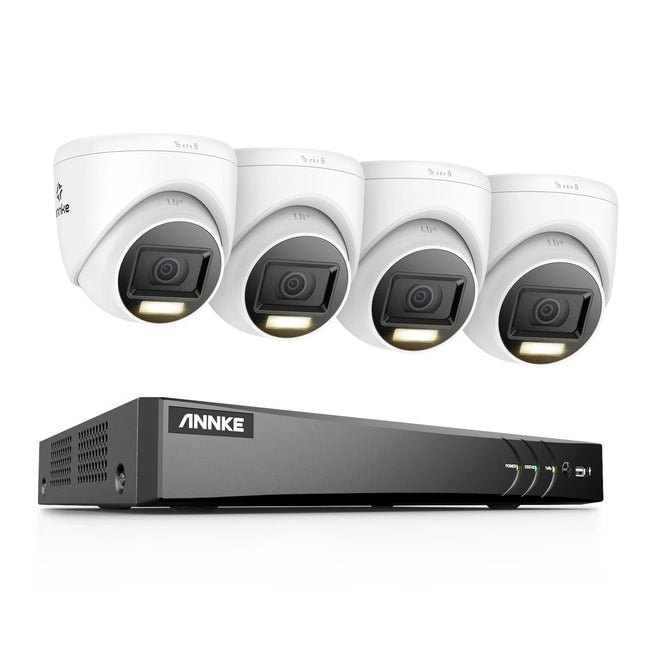 ANNKE 4K Ultra HD Security Camera System with 4 Turret Cameras, AI Human & Vehicle Detection, Smart Dual-Light Night Vision DVR Kit