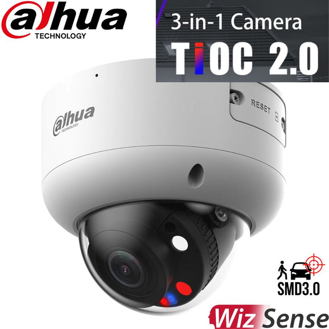 Dahua Security Camera: 5MP Dome, 2.7-13.5mm, WizSense, TIOC 2.0 - DH-IPC-HDBW3549R1-ZAS-PV