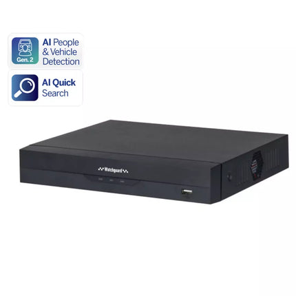 Watchguard Compact AI Series 4 Channel PoE Network Video Recorder with 1 HDD Bay (80Mbps) - NVR4COM-I