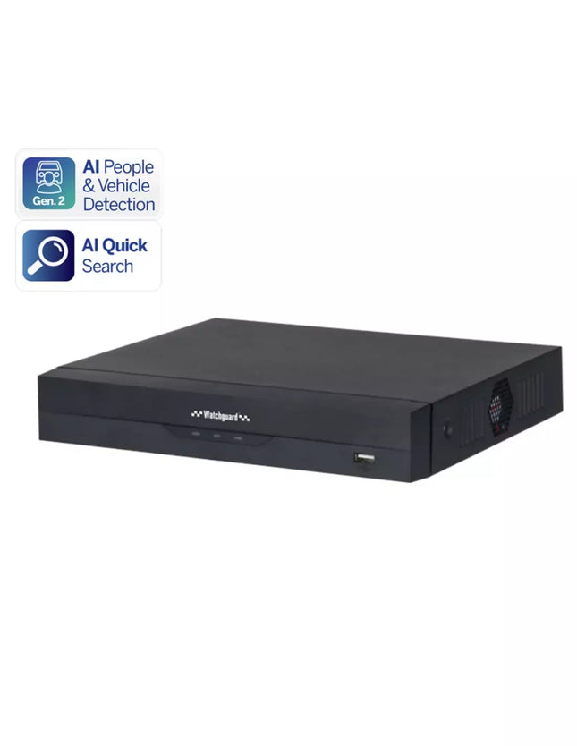 Watchguard Compact AI Series 4 Channel PoE Network Video Recorder with 1 HDD Bay (80Mbps) - NVR4COM-I