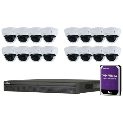 Dahua 16-Channel Security Kit: 8MP (Ultra HD) NVR, 16 X 5MP Fixed Dome, WizSense + Starlight