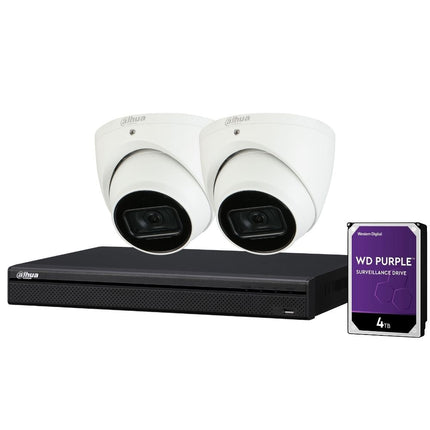 Dahua 4-Channel Security Kit: 8MP (Ultra HD) NVR, 2 x 8MP Fixed Turret, Lite + Starlight