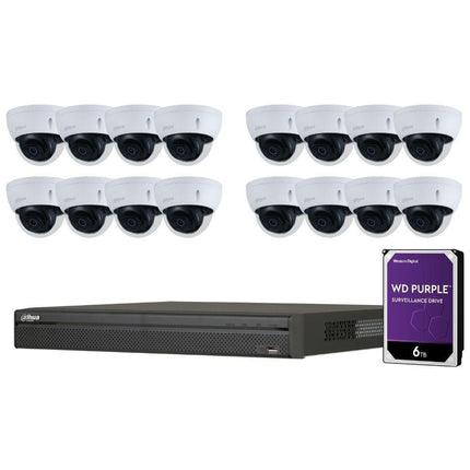 Dahua 16-Channel Security Kit: 8MP (Ultra HD) NVR, 16 X 5MP Fixed Dome, WizSense + Starlight