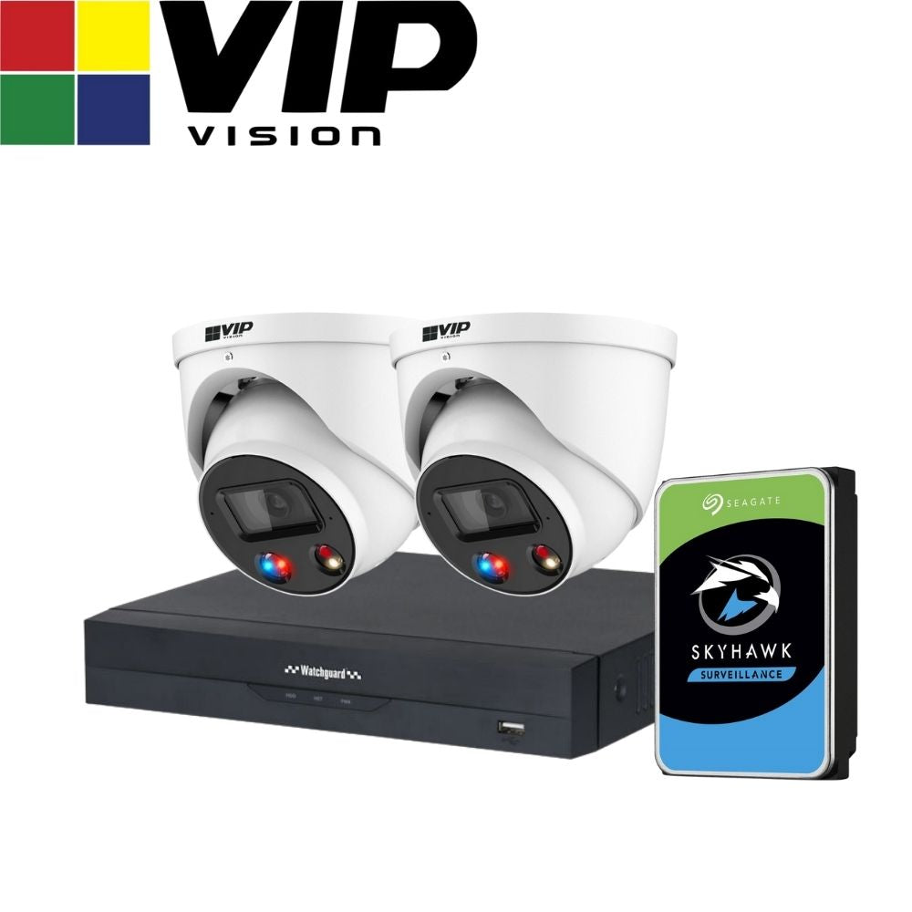 VIP Vision AI Security System: 2x 6MP AI Turret + Active Deter Cams, 16MP WatchGuard 4CH AI NVR