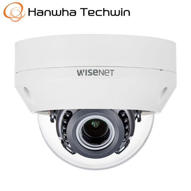 Hanwha Wisenet HD+ 2MP AHD Outdoor Dome, WDR, IR, IP66, IK10, 3.2-10mm, White - HAN-HCV-6080RW