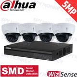 Dahua 4-Channel Security Kit: 8MP (Ultra HD) NVR, 4 X 5MP Fixed Dome, WizSense + Starlight