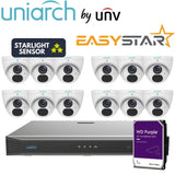 Uniarch Security System: 16-Channel NVR Pro, 12 X 6MP Turret, EasyStar