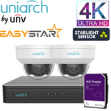 Uniarch Security System: 4-Channel NVR Pro, 2 X 8MP Dome, EasyStar