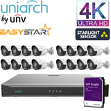 Uniarch Security System: 16-Channel NVR Pro, 16 X 8MP Bullet, EasyStar