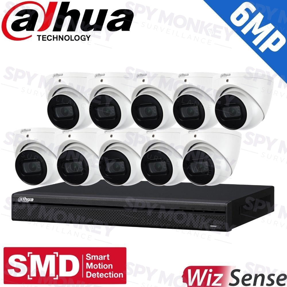 Dahua 16-Channel Security Kit: 8MP (Ultra HD) NVR, 10 x 6MP Fixed Turrets, WizSense + Starlight