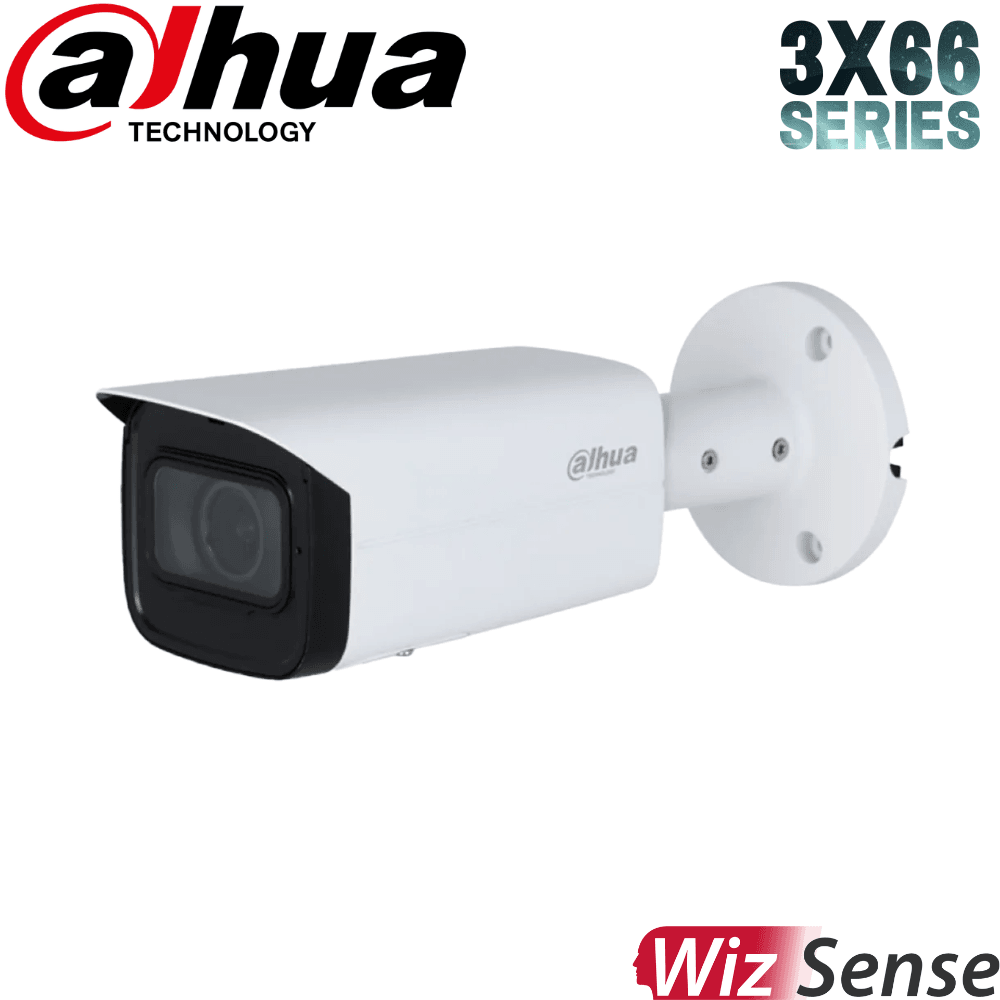 Dahua Security Camera: 4MP Bullet Motorised, 2.7–13.5mm, WizSense, Starlight, SMD 4.0 - DH-IPC-HFW3466TP-ZAS-AUS