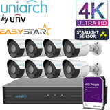 Uniarch Security System: 8-Channel NVR Pro, 8 X 8MP Bullet, EasyStar