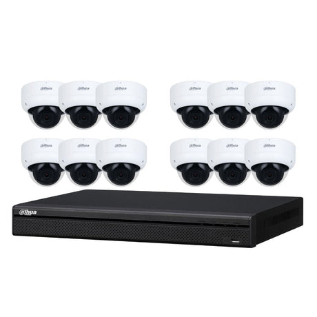 Dahua 3X66 Security System: 16CH 8MP Lite NVR, 12 x 8MP Dome Camera, Starlight, SMD 4.0, AI SSA