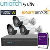 Uniarch Security System: 4-Channel NVR Pro, 3 X 6MP Bullet, EasyStar