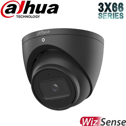 Dahua Security Camera: 4MP Turret Fixed, 2.8mm, WizSense, Starlight, SMD 4.0 - DH-IPC-HDW3466EMP-S-AUS-BLK