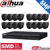 Dahua 16-Channel Security Kit: 8MP (Ultra HD) NVR, 16 X 6MP Fixed Turrets (Black), WizSense + Starlight