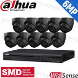 Dahua 16-Channel Security Kit: 8MP (Ultra HD) NVR, 10 x 6MP Fixed Turrets (Black), WizSense + Starlight