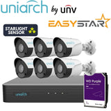 Uniarch Security System: 8-Channel NVR Pro, 6 X 6MP Bullet, EasyStar
