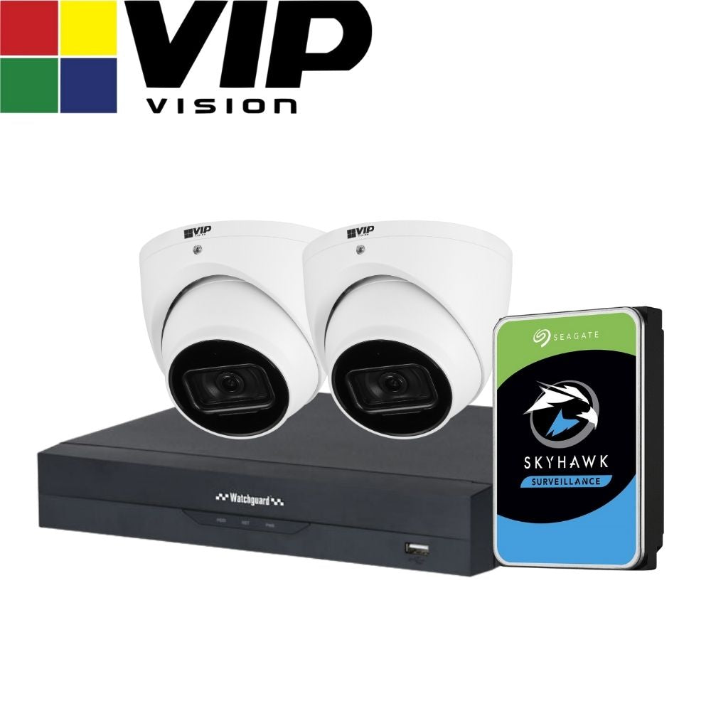 VIP Vision AI Security System: 2x 6MP AI Turret Cams, 16MP WatchGuard 4CH AI NVR