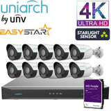 Uniarch Security System: 16-Channel NVR Pro, 10 X 8MP Bullet, EasyStar