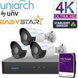 Uniarch Security System: 4-Channel NVR Pro, 3 X 8MP Bullet, EasyStar