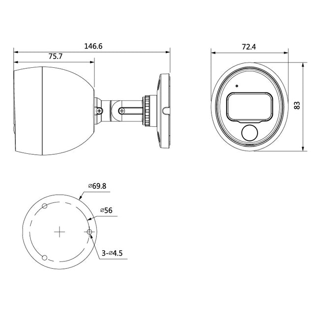 Professional Series 8.0MP WDR Fixed HDVCI Bullet (+Dual Motion Detection)