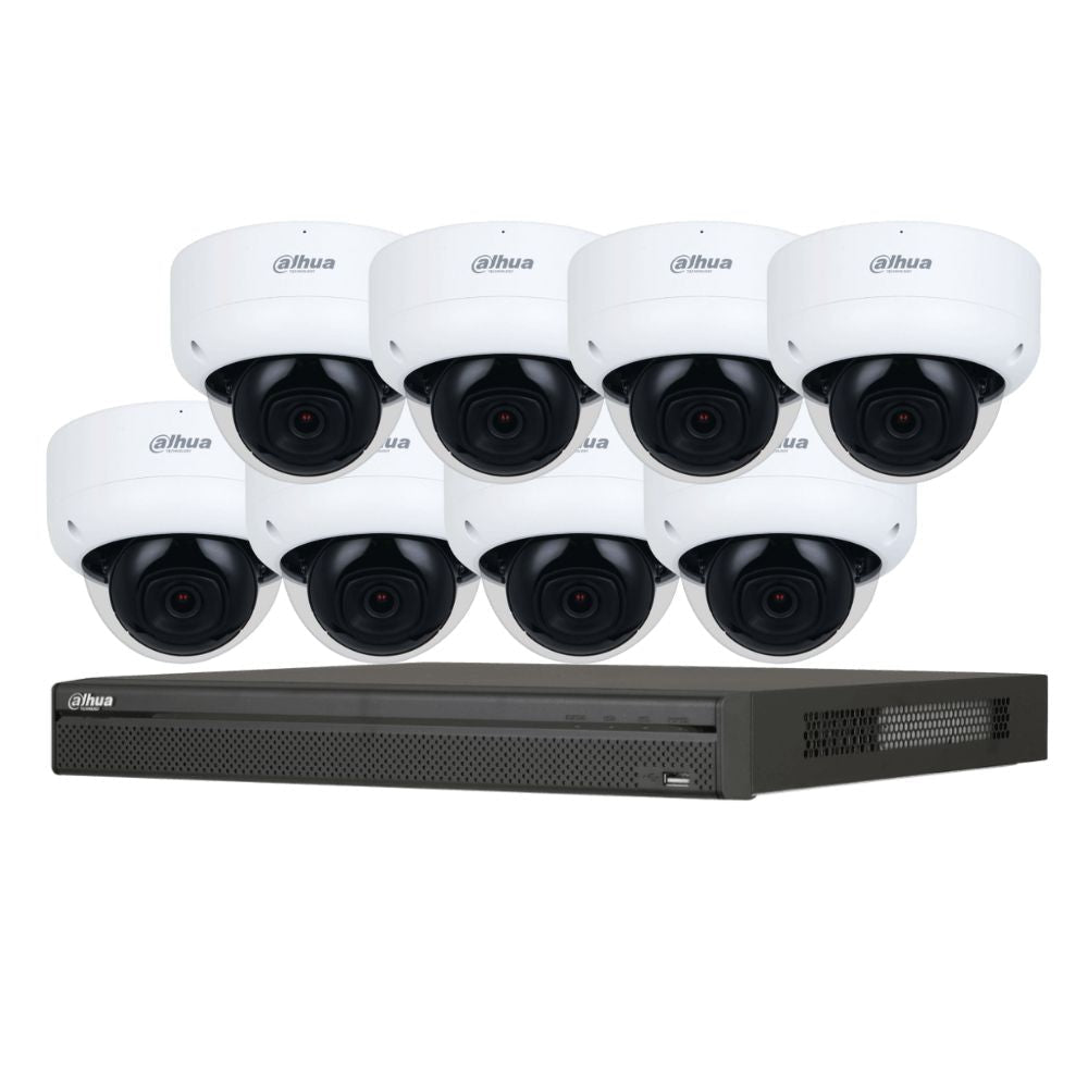 Dahua 3X66 Security System: 8CH 8MP Lite NVR, 8 x 6MP Dome Camera, Starlight, SMD 4.0, AI SSA