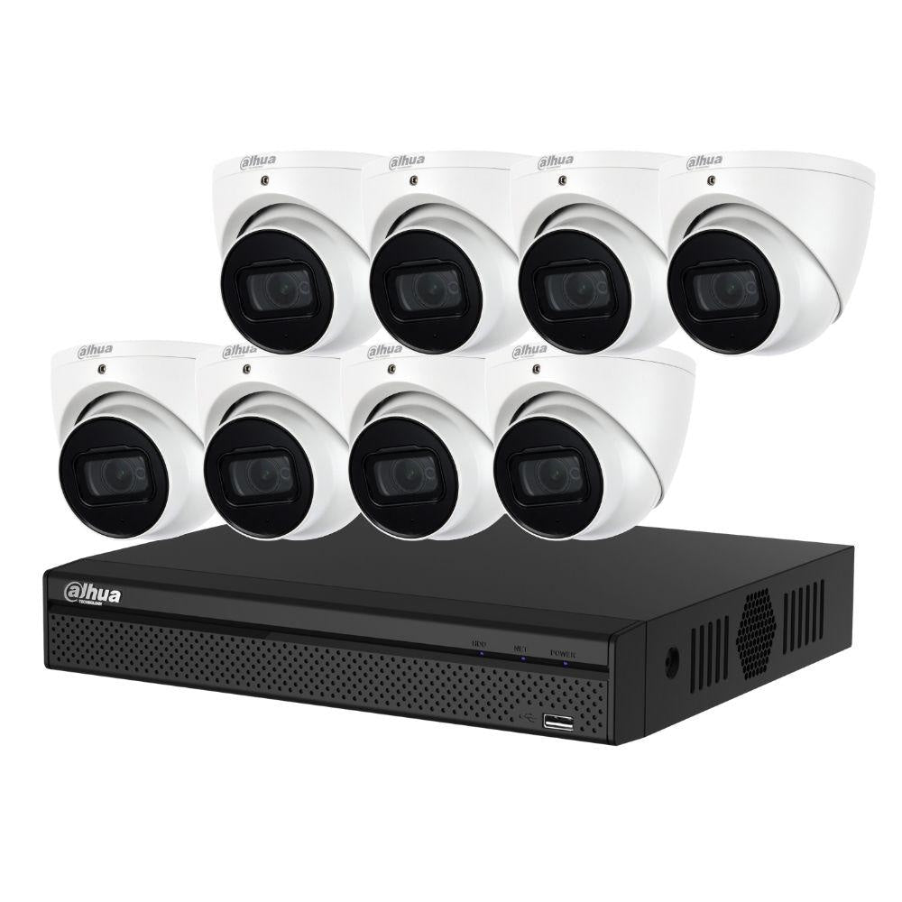 Dahua 8-Channel Security Kit: 8MP (Ultra HD) NVR, 8 X 6MP Fixed Turrets, WizSense + Starlight