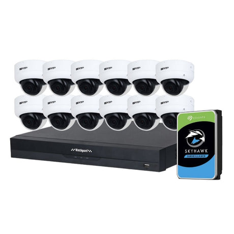 VIP Vision AI Security System: 12x 6MP AI Dome Cams, 16MP WatchGuard 16CH AI NVR