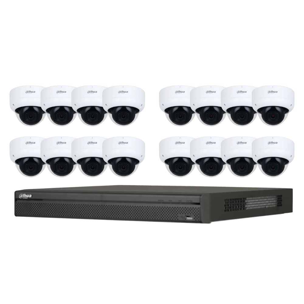 Dahua 3X66 Security System: 16CH 8MP Lite NVR, 16 x 8MP Dome Camera, Starlight, SMD 4.0, AI SSA