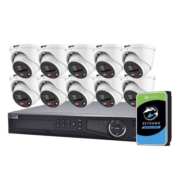 VIP Vision AI Security System: 10x 8MP AI Turret + Active Deter Cams, 16MP WatchGuard 16CH AI NVR