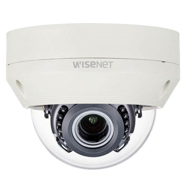 Hanwha Wisenet HD+ 2MP AHD Outdoor Dome, WDR, IR, IP66, IK10, 24VAC/12VDC, 3.2-10mm - HAN-HCV-6080R