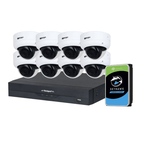 VIP Vision AI Security System: 8x 8MP AI Dome Cams, 16MP WatchGuard 8CH AI NVR