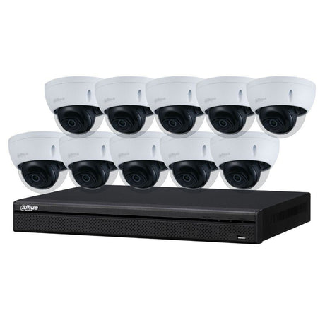 Dahua 16-Channel Security Kit: 8MP (Ultra HD) NVR, 10 x 8MP Fixed Dome, Lite + Starlight