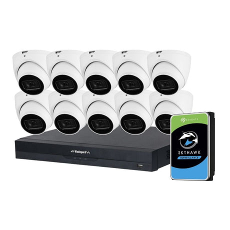 VIP Vision AI Security System: 10x 6MP AI Turret Cams, 16MP WatchGuard 16CH AI NVR