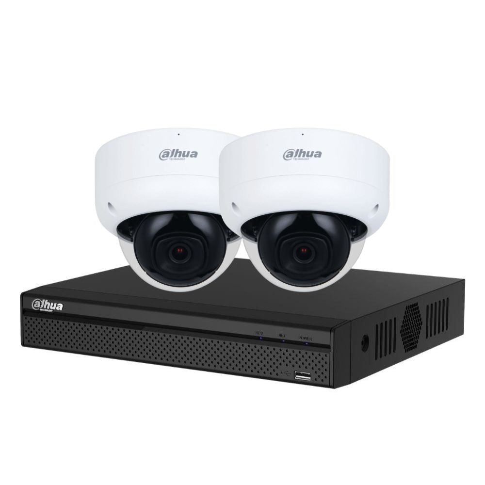 Dahua 3X66 Security System: 4CH 8MP Lite NVR, 2 x 6MP Dome Camera, Starlight, SMD 4.0, AI SSA