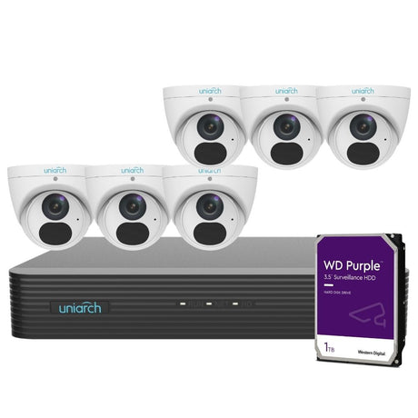 Uniarch Security System: 8-Channel NVR Pro, 6 X 8MP Turret, EasyStar