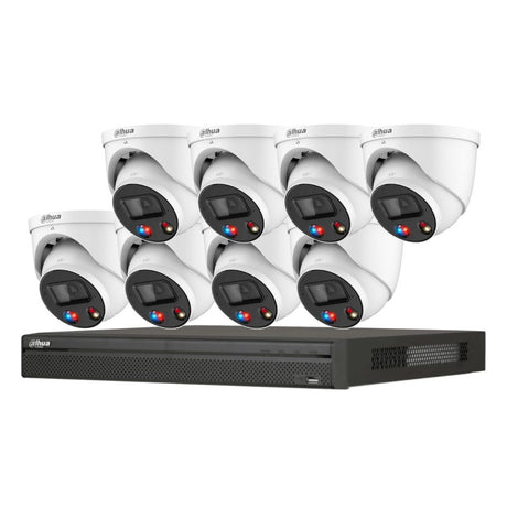 Dahua TIOC 2.0 Security System: 8CH 12MP Pro NVR, 8 x 8MP Turret Camera, Full-Colour, SMD 3.0