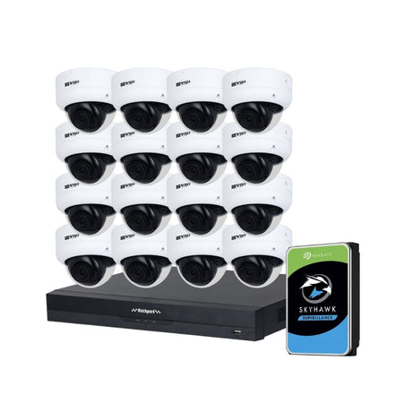 VIP Vision AI Security System: 16x 8MP AI Dome Cams, 16MP WatchGuard 16CH AI NVR